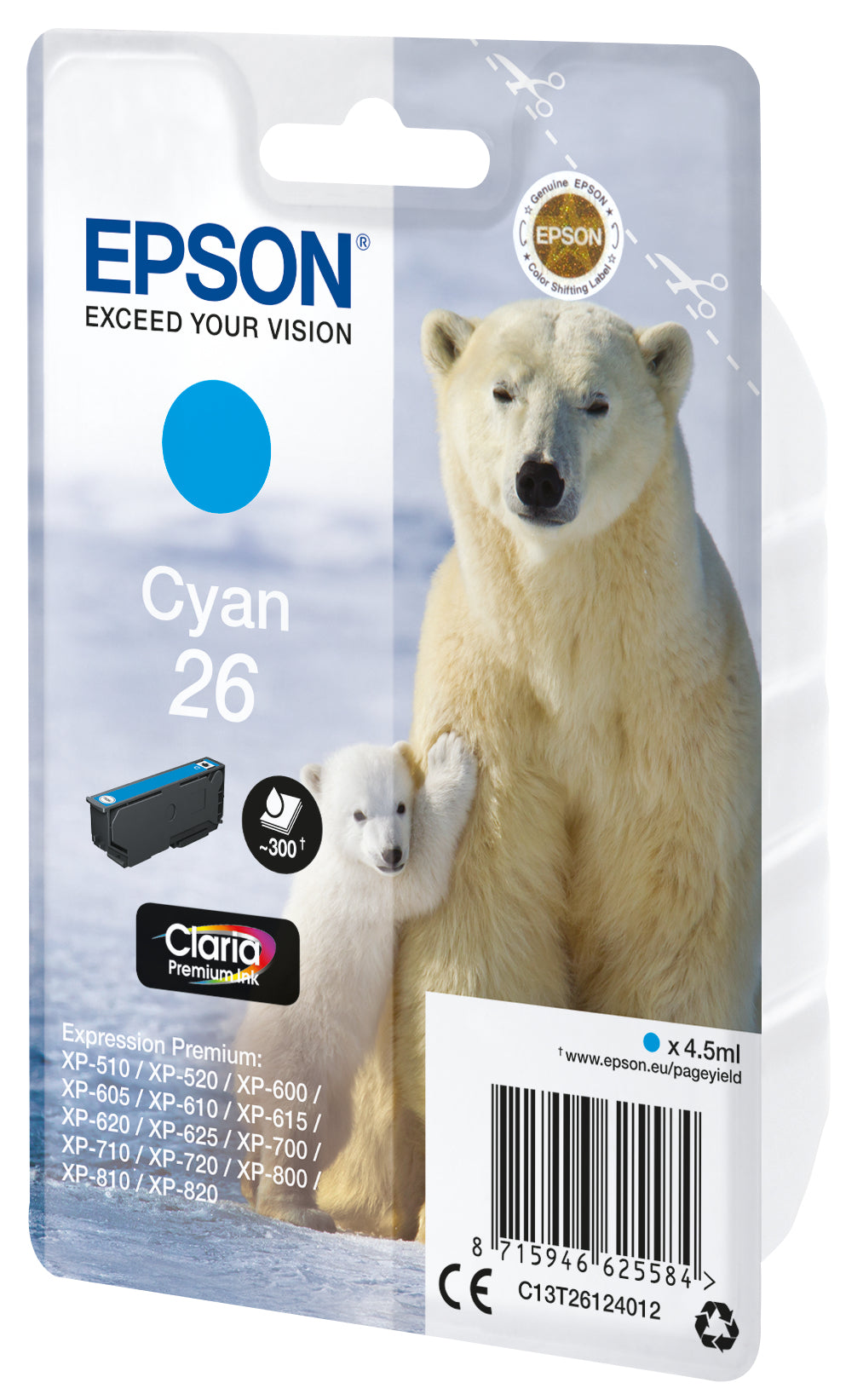 Epson Polar bear C13T26124012 cartucho de tinta 1 pieza(s) Original Rendimiento estándar