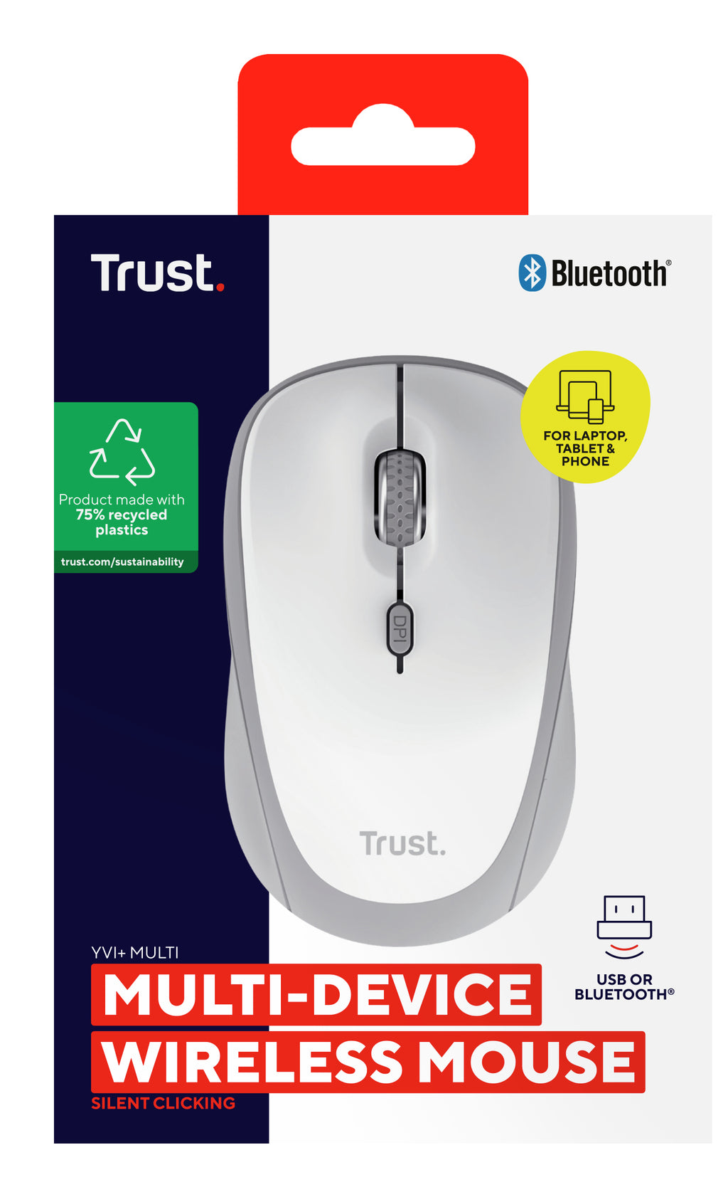 Trust Yvi+ ratón Universal Ambidextro RF Wireless + Bluetooth Óptico 1600 DPI (7)
