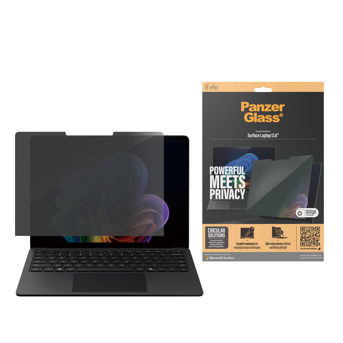 PanzerGlass ® Privacy Screen Protector Microsoft Surface Laptop 7th Edition | 8th Edition | 13.8'' | Ultra-Wide Fit Protector de pantalla 1 pieza(s) (2)