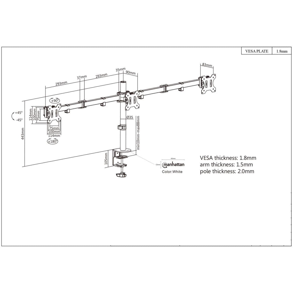 Manhattan 461658 soporte para monitor 68,6 cm (27") Escritorio (7)
