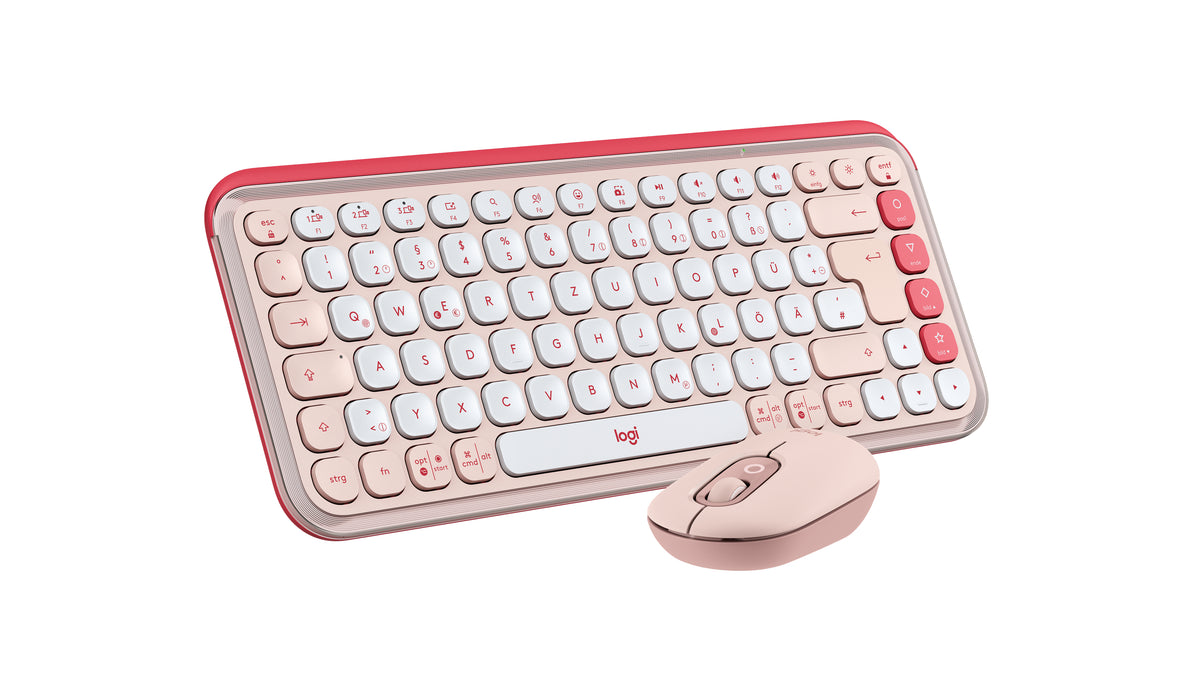 Logitech 920-013108 teclado Ratón incluido Universal Bluetooth QWERTZ Alemán Rosa (4)