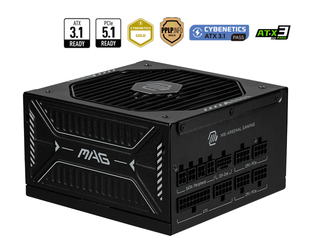 MSI MAG A850GLS PCIE5 unidad de fuente de alimentación 850 W 24-pin ATX ATX Negro (2)