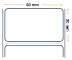 Labels, Zebra, Normal Paper, Z-Perform 1000T, Ancho: 60 mm, Alto: 30 mm, Diámetro exterior: 127 mm, Diámetro interior: 25.4 mm 3006028-T