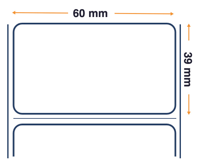 Labels, Zebra, Sintético, Z-Ultimate 3000T Blanco, An: 60 mm, Al: 39.28 mm, L: 127 mm, C: 25.4 mm 3011104