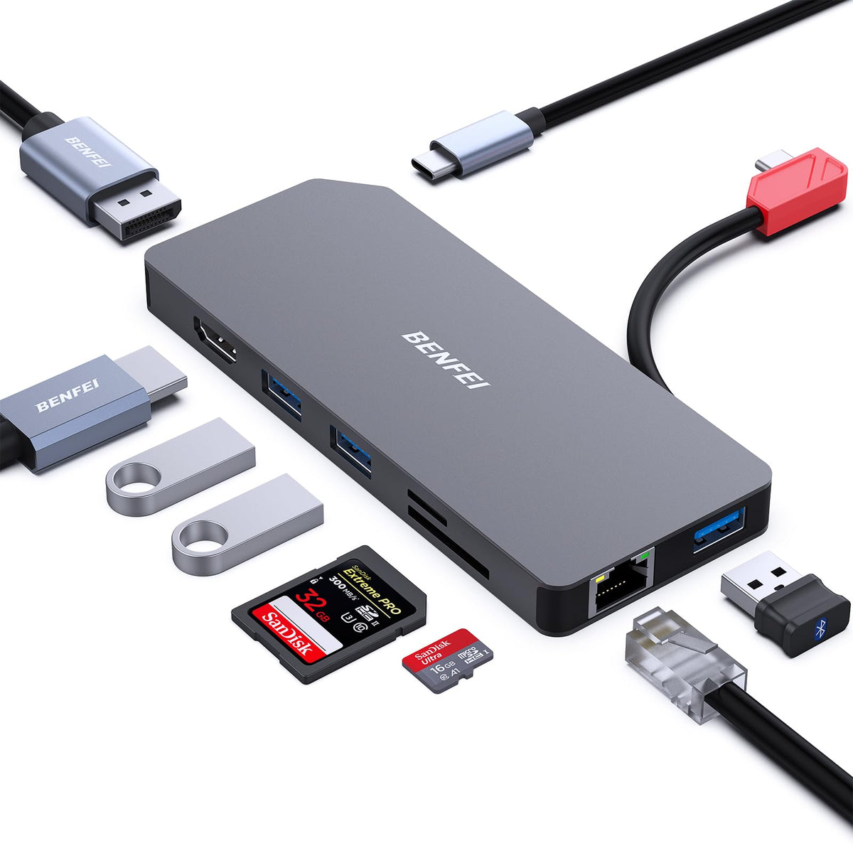 Benfei base de conexión USB-C 9 en 1 000356BLACK