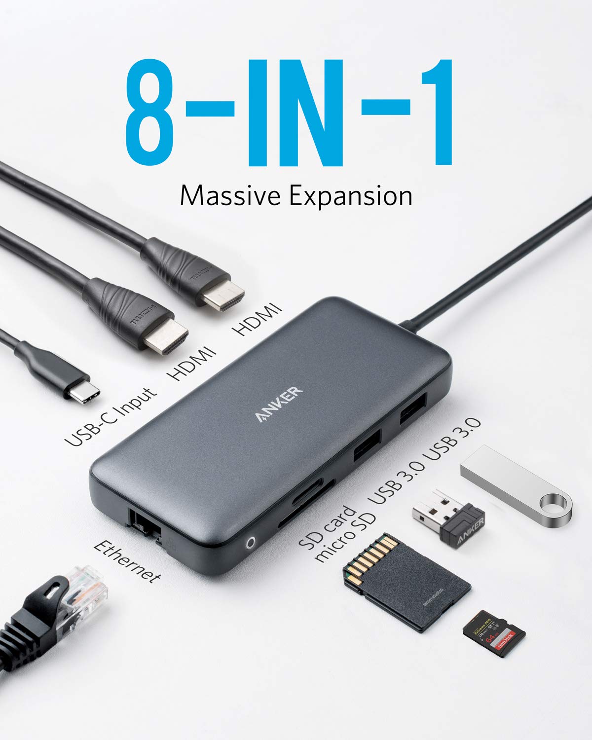 Anker A8380 USB 3.2 Gen 1 Type-C Negro