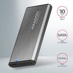 Axagon EEM2-SG2 caja para disco duro externo Caja externa para unidad de estado sólido (SSD) Gris M.2 (2)
