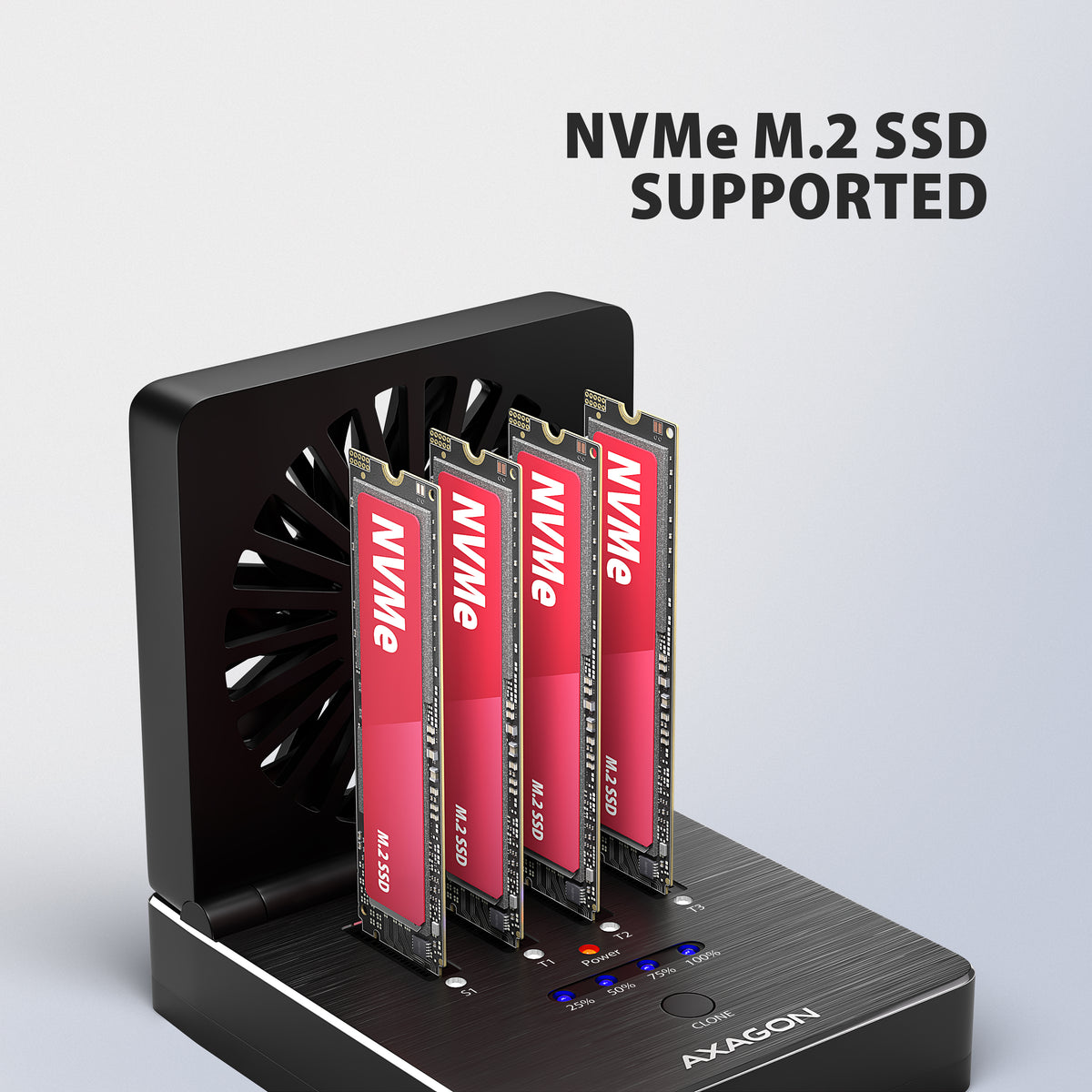 Axagon ADSA-M2C44 base de conexión para disco duro USB 4 Type-C Negro (4)
