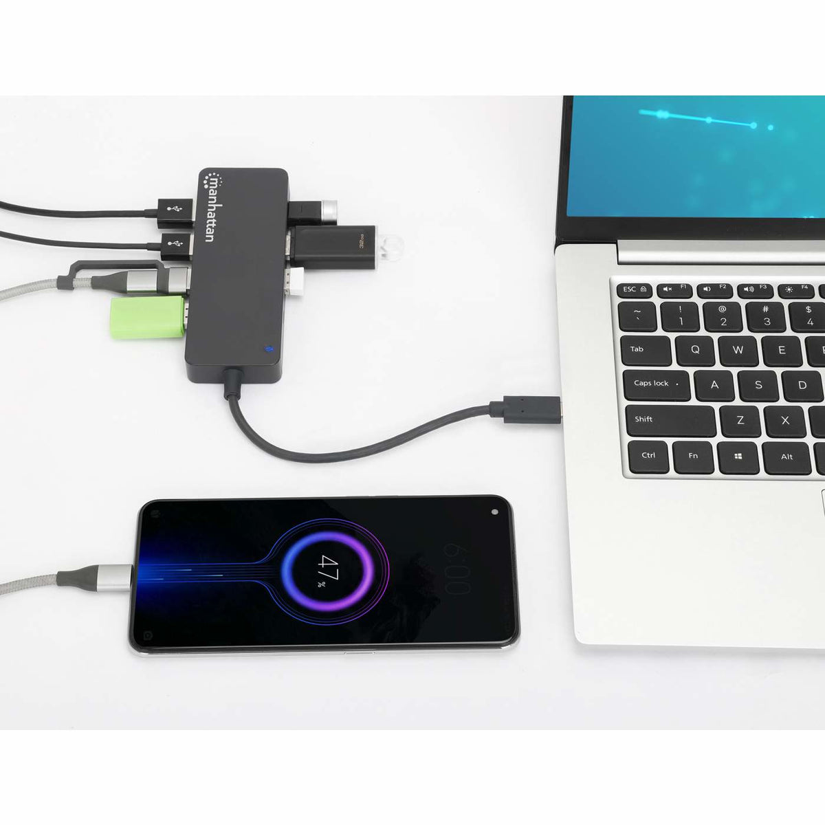 Manhattan 168410 hub de interfaz USB Tipo C 5000 Mbit/s Negro (6)