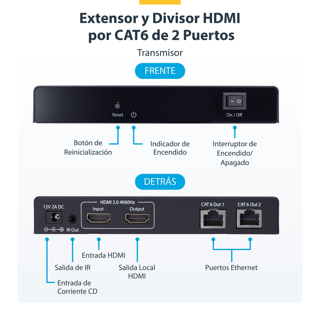 StarTech.com 4K7012IC-EXTEND-HDMI extensor audio/video Transmisor y receptor de señales AV Negro (5)