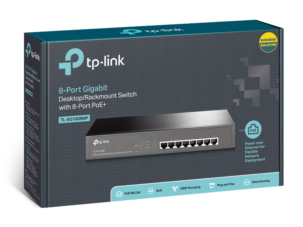 TP-Link TL-SG1008MP switch No administrado Gigabit Ethernet (10/100/1000) Energía sobre Ethernet (PoE) Negro (5)
