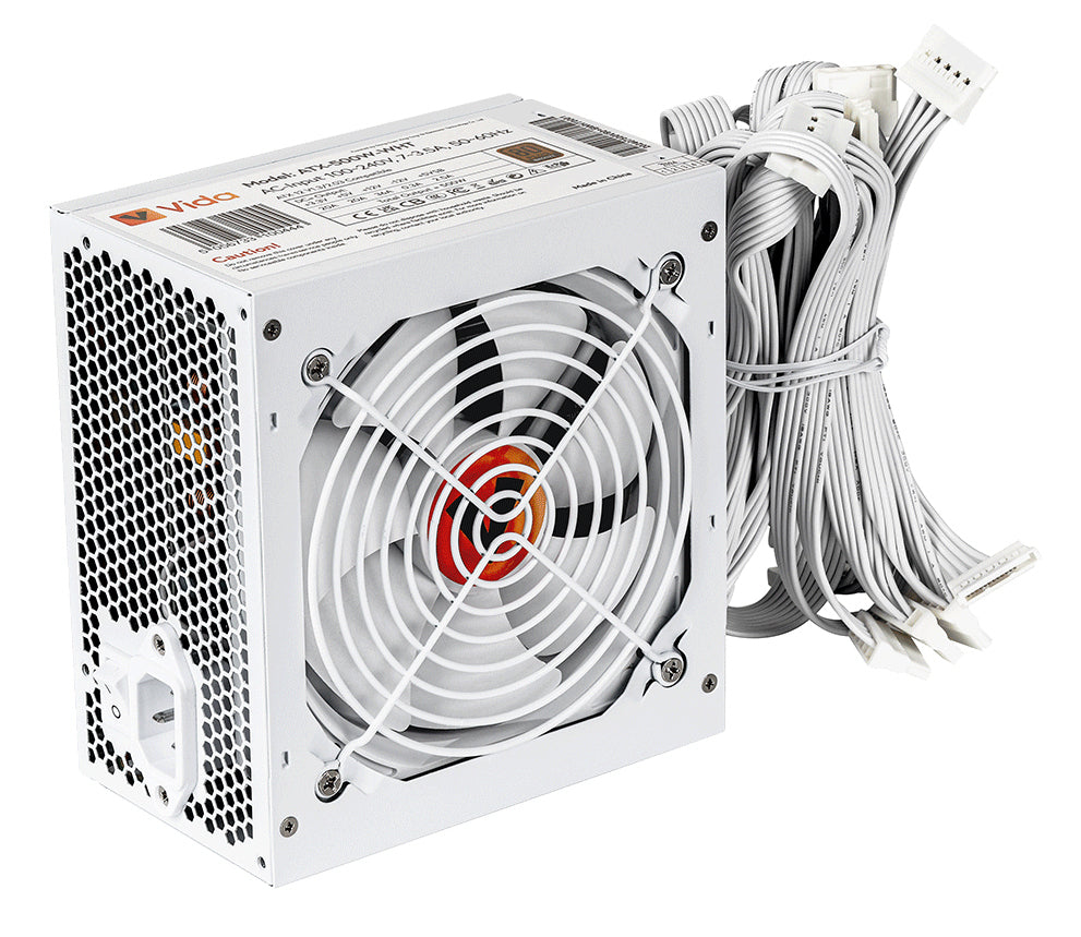VIDA ATX-500W-WHT unidad de fuente de alimentación 20+4 pin ATX Blanco (4)