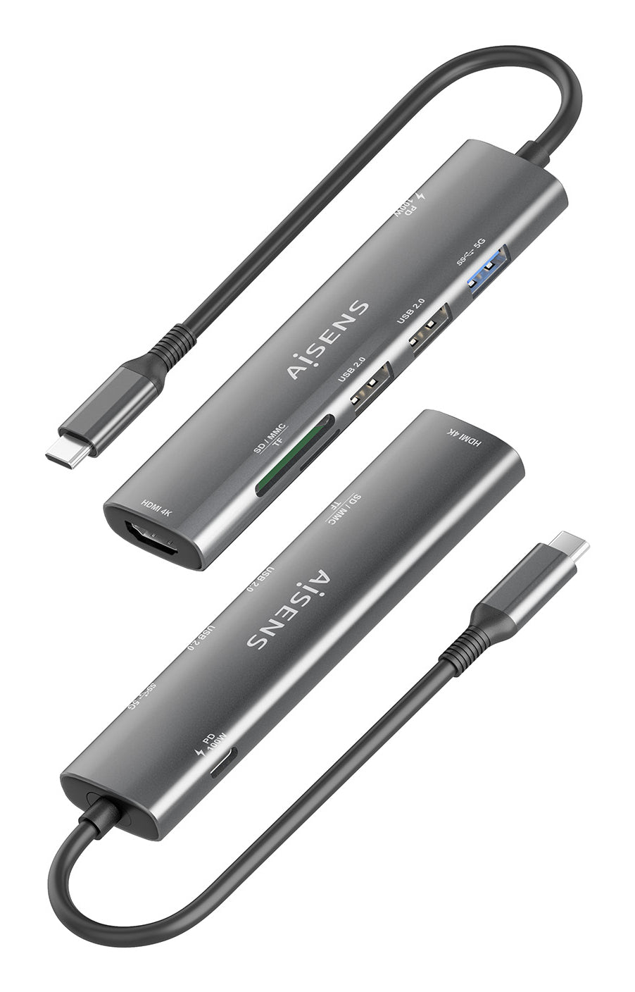 AISENS ASUC-7P027-GR base para portátil y replicador de puertos Alámbrico USB 3.2 Gen 1 (3.1 Gen 1) Type-C (4)