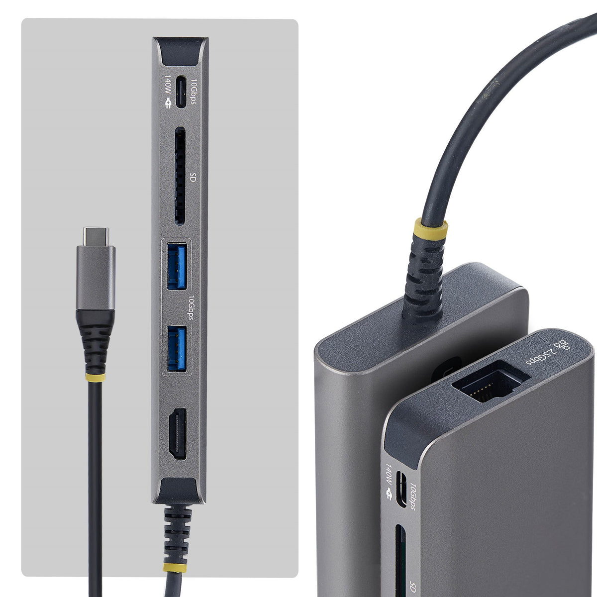 StarTech.com 177B-USBC-MULTIPORT base para portátil y replicador de puertos Alámbrico USB 3.2 Gen 2 (3.1 Gen 2) Type-C Gris (2)