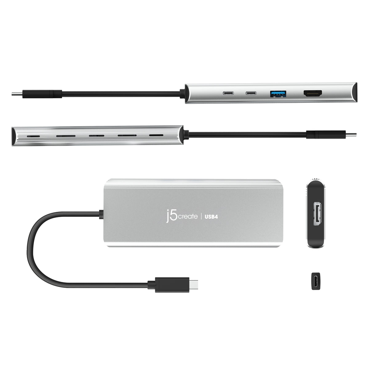 j5create JCD401 Alámbrico USB 3.2 Gen 2 (3.1 Gen 2) Type-C Plata
