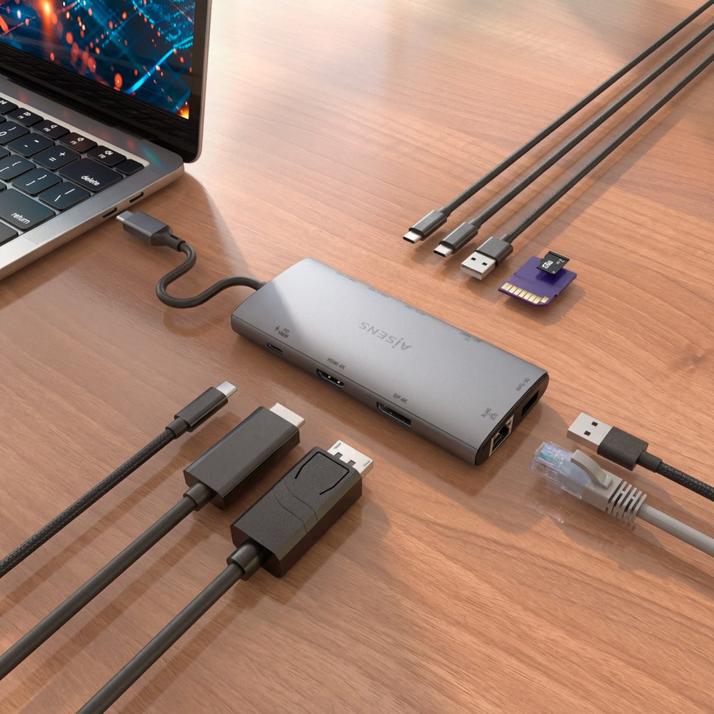 AISENS ASUC-10P050-GR base para portátil y replicador de puertos Alámbrico USB 3.2 Gen 1 (3.1 Gen 1) Type-C (6)