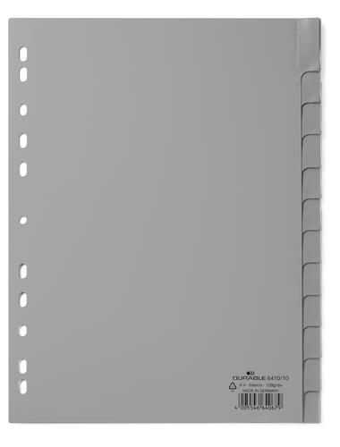 Durable 6410-10 Índice de pestañas en blanco Polipropileno Gris