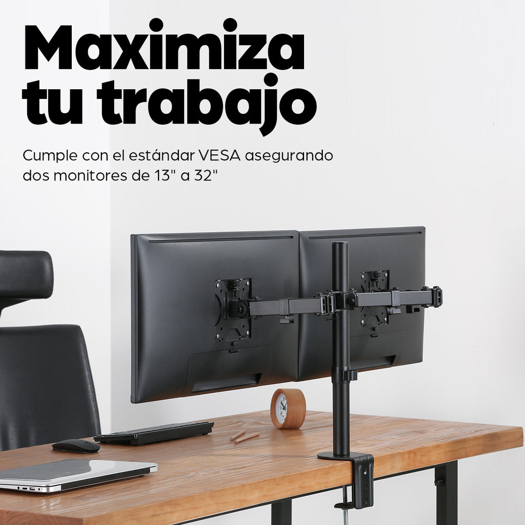 Manhattan 461528 soporte para monitor 32" Escritorio Negro