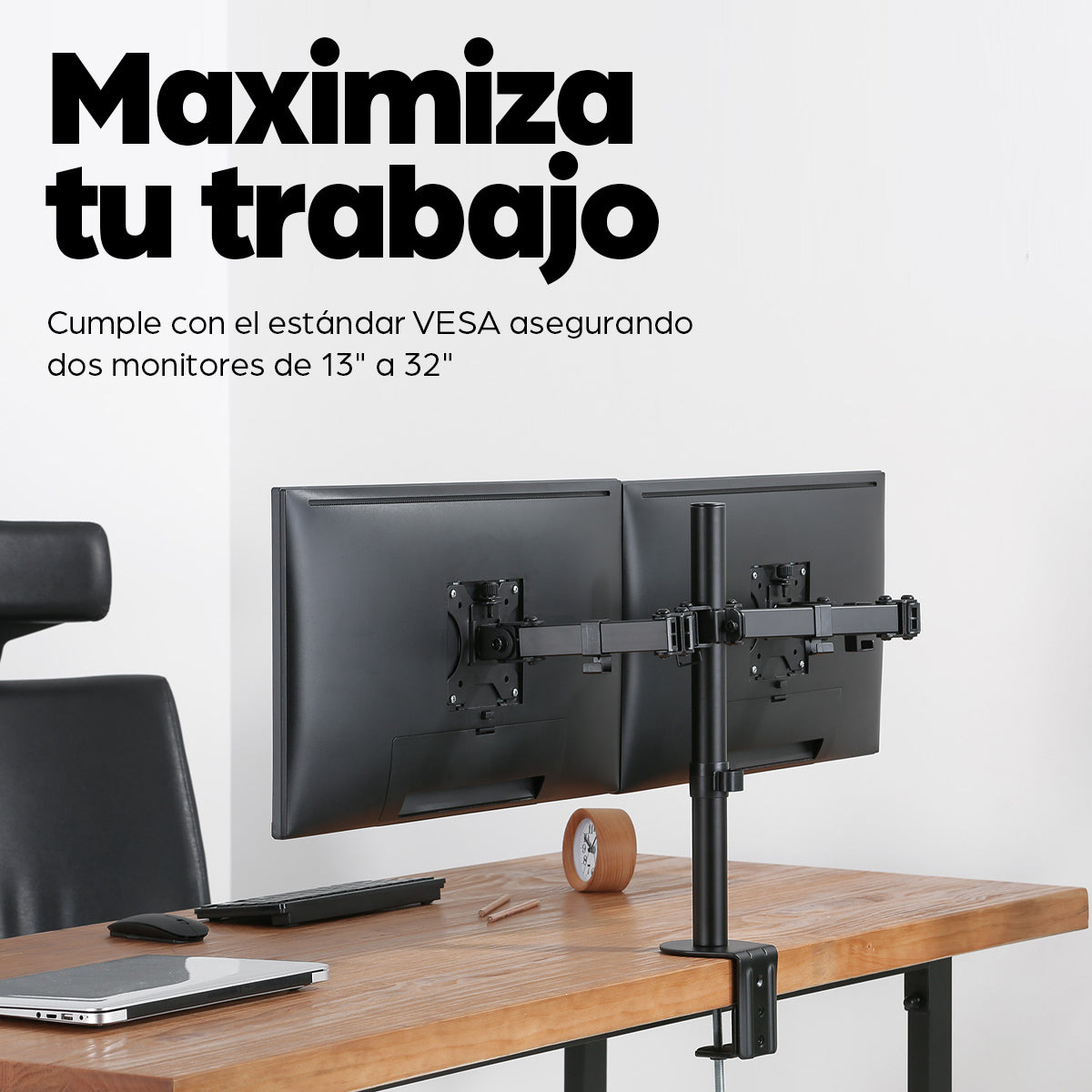 Manhattan 461528 soporte para monitor 32" Escritorio Negro