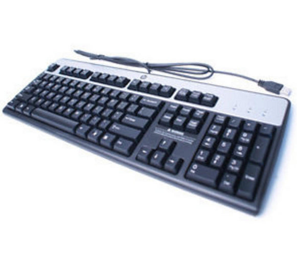 HP 434821-087 teclado Oficina USB Negro, Plata