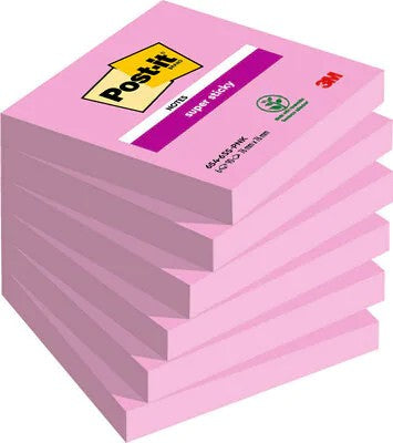 3M 7100259225 Square Pink Sticky Notes 90 Sheets