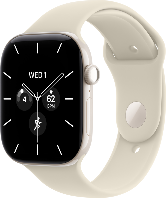 42 mm 64 GB, pearl white ceramic, reloj inteligente con pulsera deportiva, goma, arena