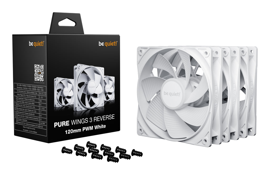 be quiet! Pure Wings 3 120mm, PWM Reverse White Triple-Pack Carcasa