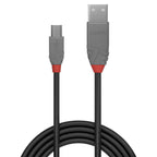 Lindy 36721 cable USB USB 2.0 0,5 m USB A Mini-USB B 0,48 Gbit/s Negro, Gris (3)