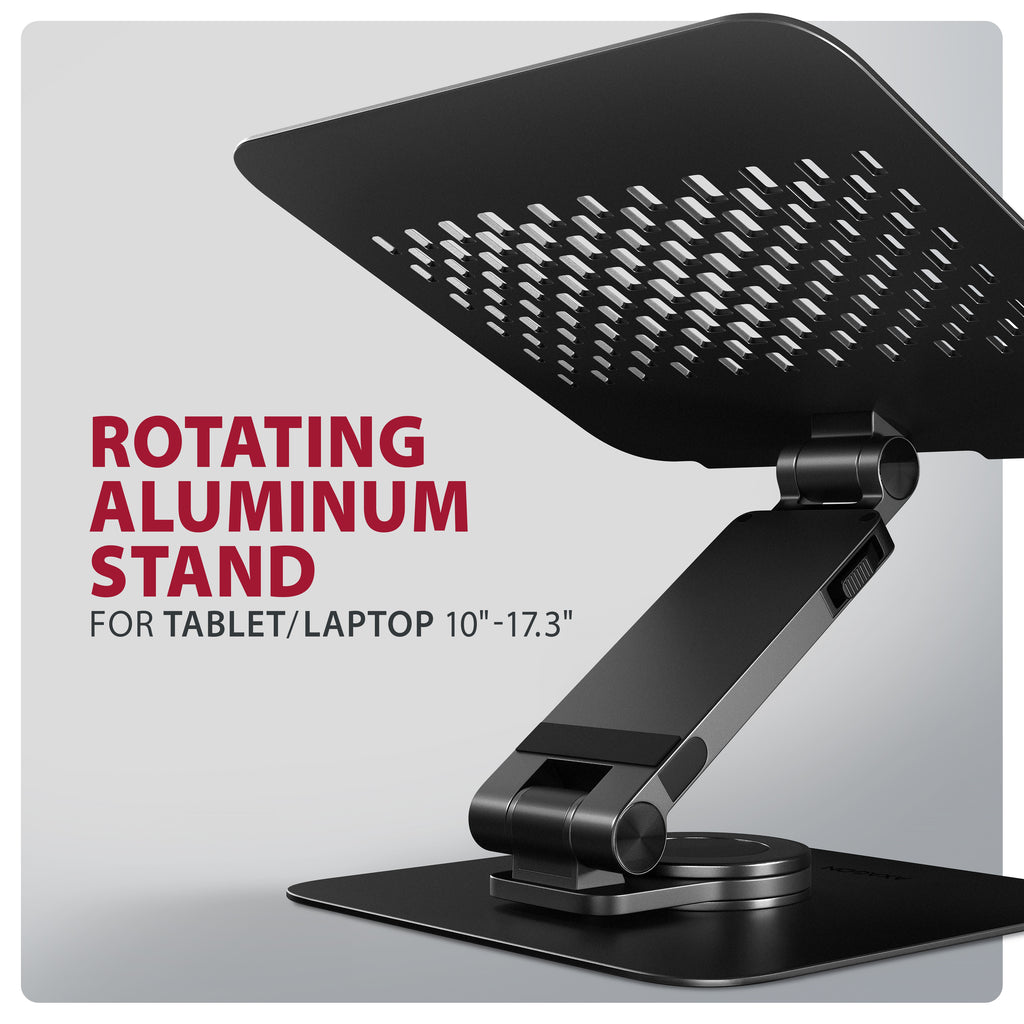Axagon STND-LRB Laptop-Ständer, 360° drehbar, Doppelgelenk, verlängerbar Soporte para ordenador portátil y tableta Negro 43,9 cm (17.3") (2)
