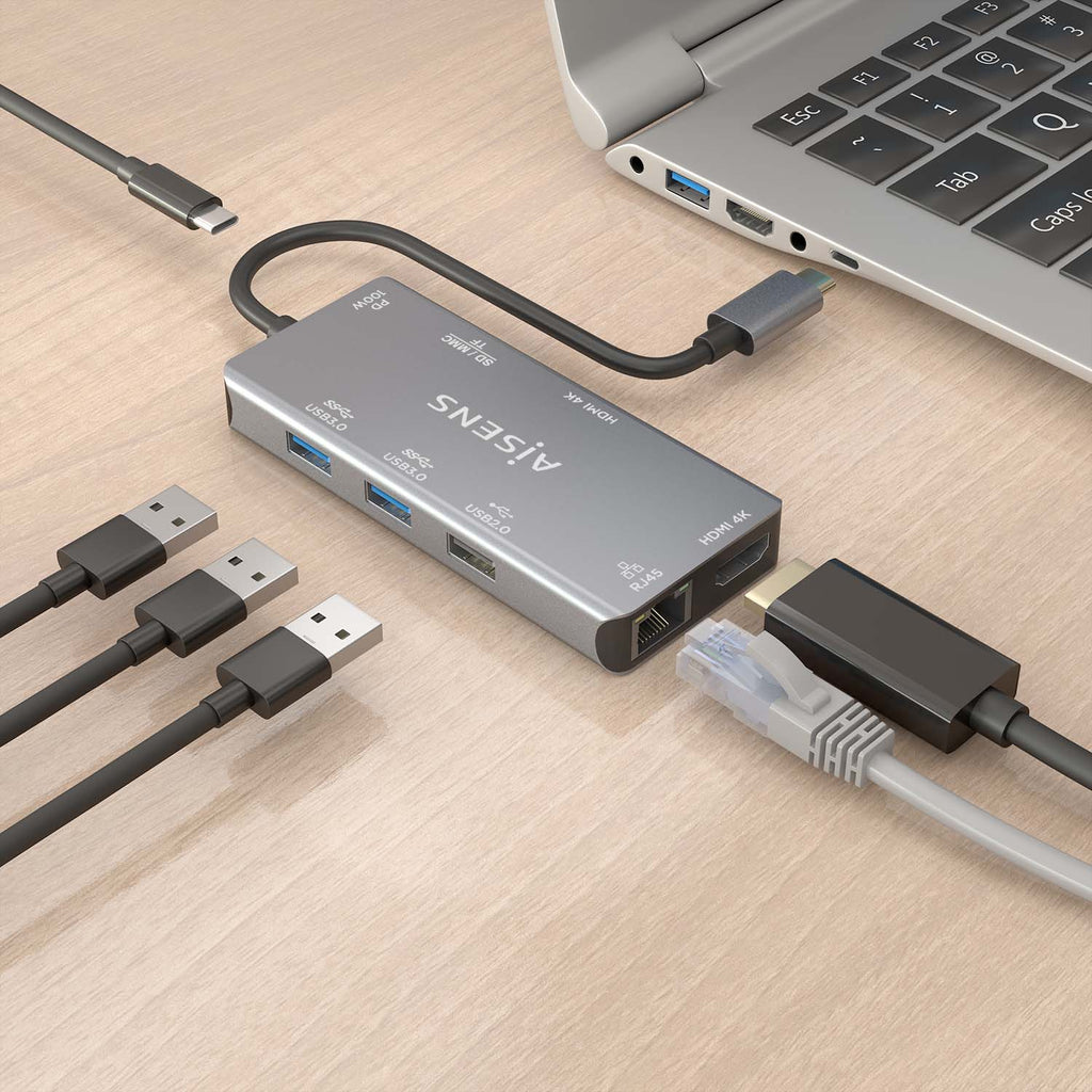 AISENS ASUC-9P018-GR base para portátil y replicador de puertos Alámbrico USB 3.2 Gen 1 (3.1 Gen 1) Type-C (7)