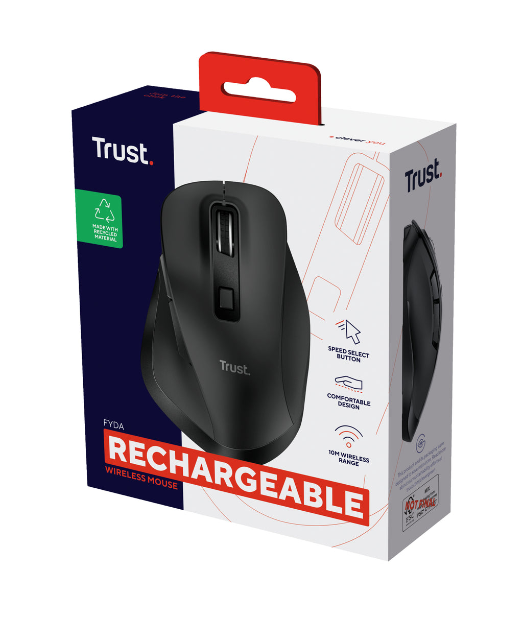 Trust Fyda ratón Oficina Mano derecha RF Wireless + USB Type-A Óptico 2400 DPI (7)