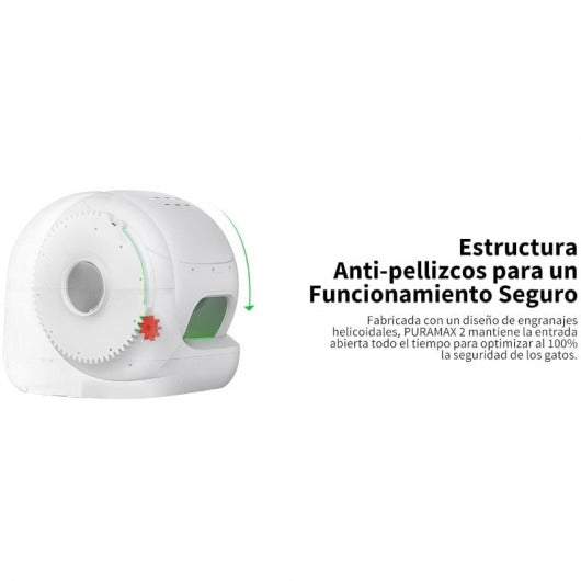 Arenero para Gatos Autolimpiable PetKit PURA MAX 2/ 76L/ Control desde APP/ Blanco Mate (3)