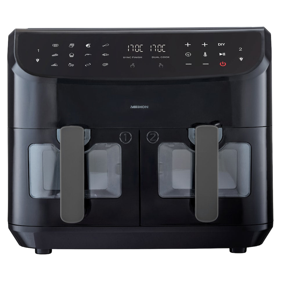 MEDION LIFE P20 Doble 8,7 L 2600 W Freidora de aire caliente Negro (2)