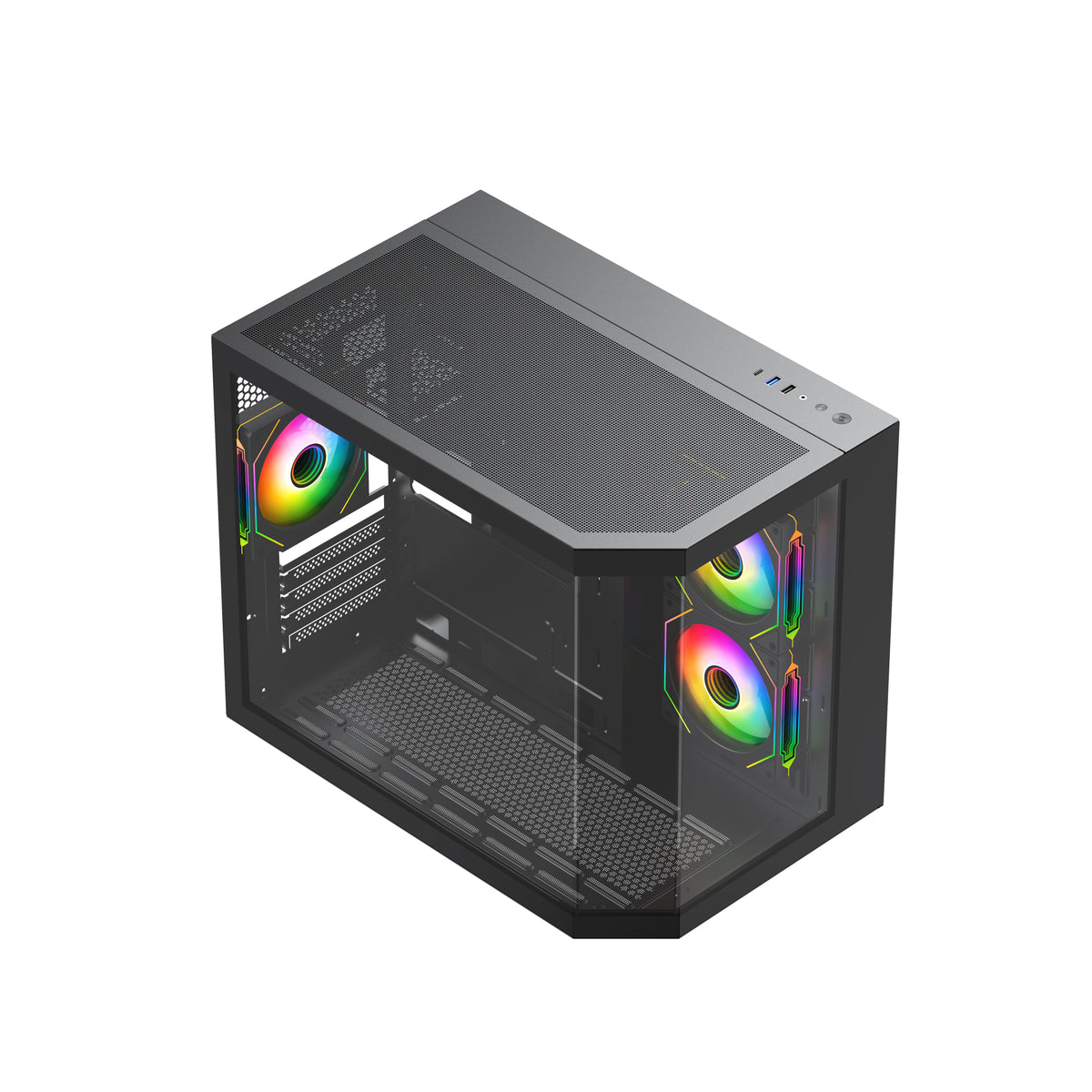 VIDA EDGE MINI MATX ARGB BLACK CASE Cubo Negro (2)
