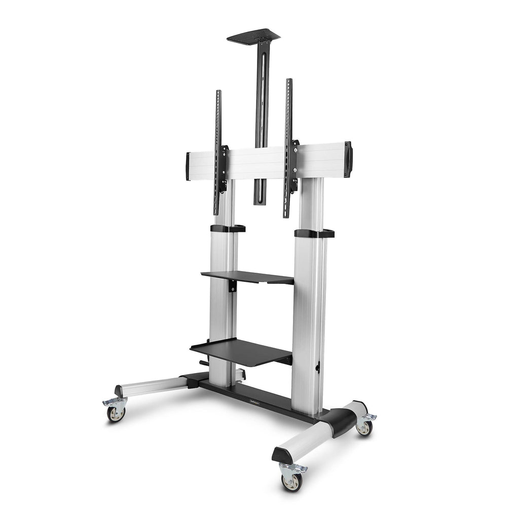 StarTech.com 1110C-MOBILE-TV-CART soporte para TV 2,54 m (100") Negro, Plata
