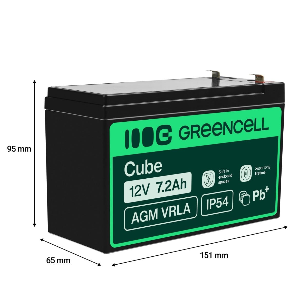 Green Cell AGM05 Batterie de l'onduleur Sealed Lead Acid (VRLA) 12 V 7,2 Ah (2)