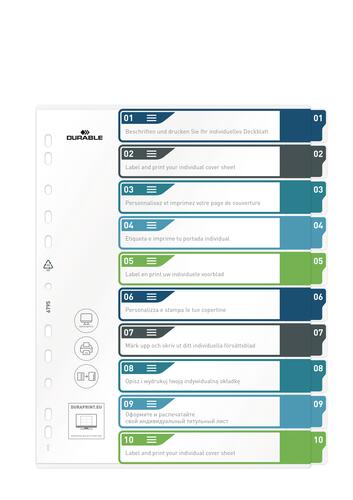 Durable 679527 tab index Blank tab index Polypropylene Multicolour