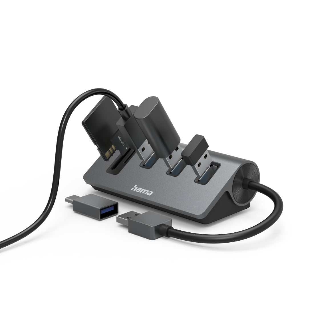 Hama 00200140 base para portátil y replicador de puertos USB 3.2 Gen 1 (3.1 Gen 1) Type-A Antracita, Negro (3)