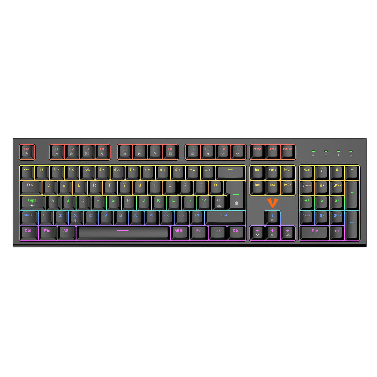 VIDA MAGNA MAGNETIC USB RGB KEYBOARD teclado Juego QWERTY Inglés del Reino Unido Negro