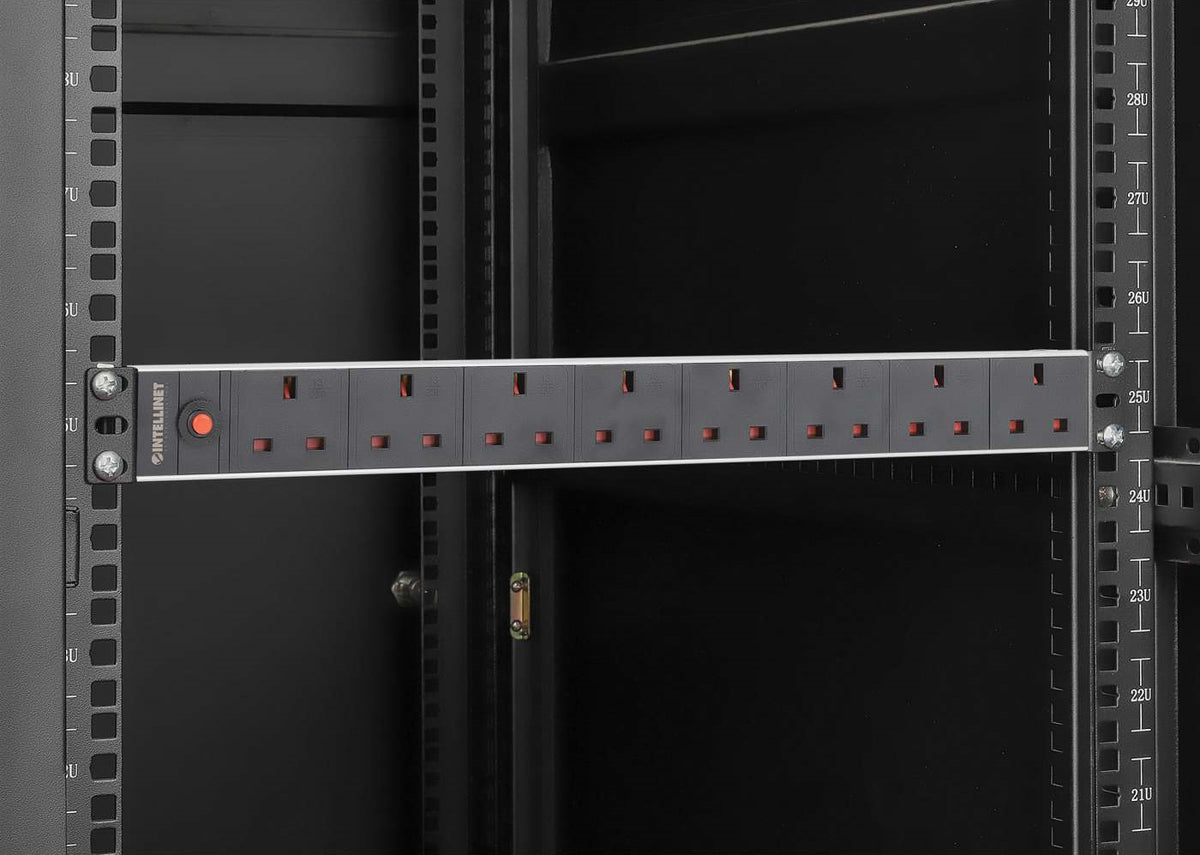 Intellinet 715324 unidad de distribución de energía (PDU) 8 salidas AC 1U Negro, Blanco (7)