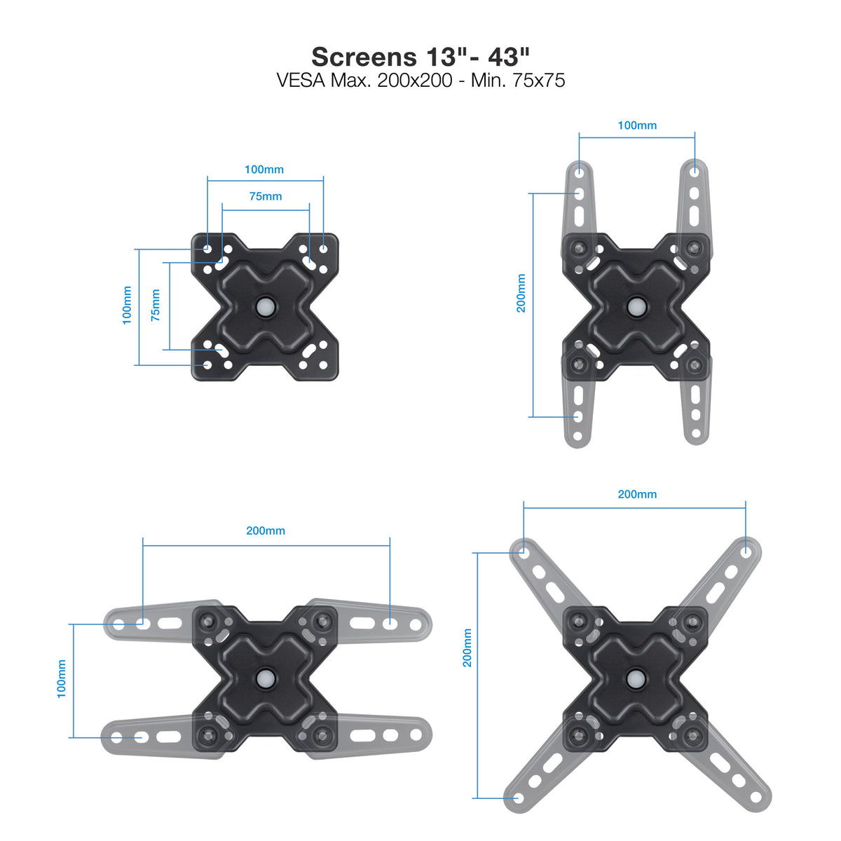 TooQ LP1345TN-B soporte para TV 109,2 cm (43") (3)