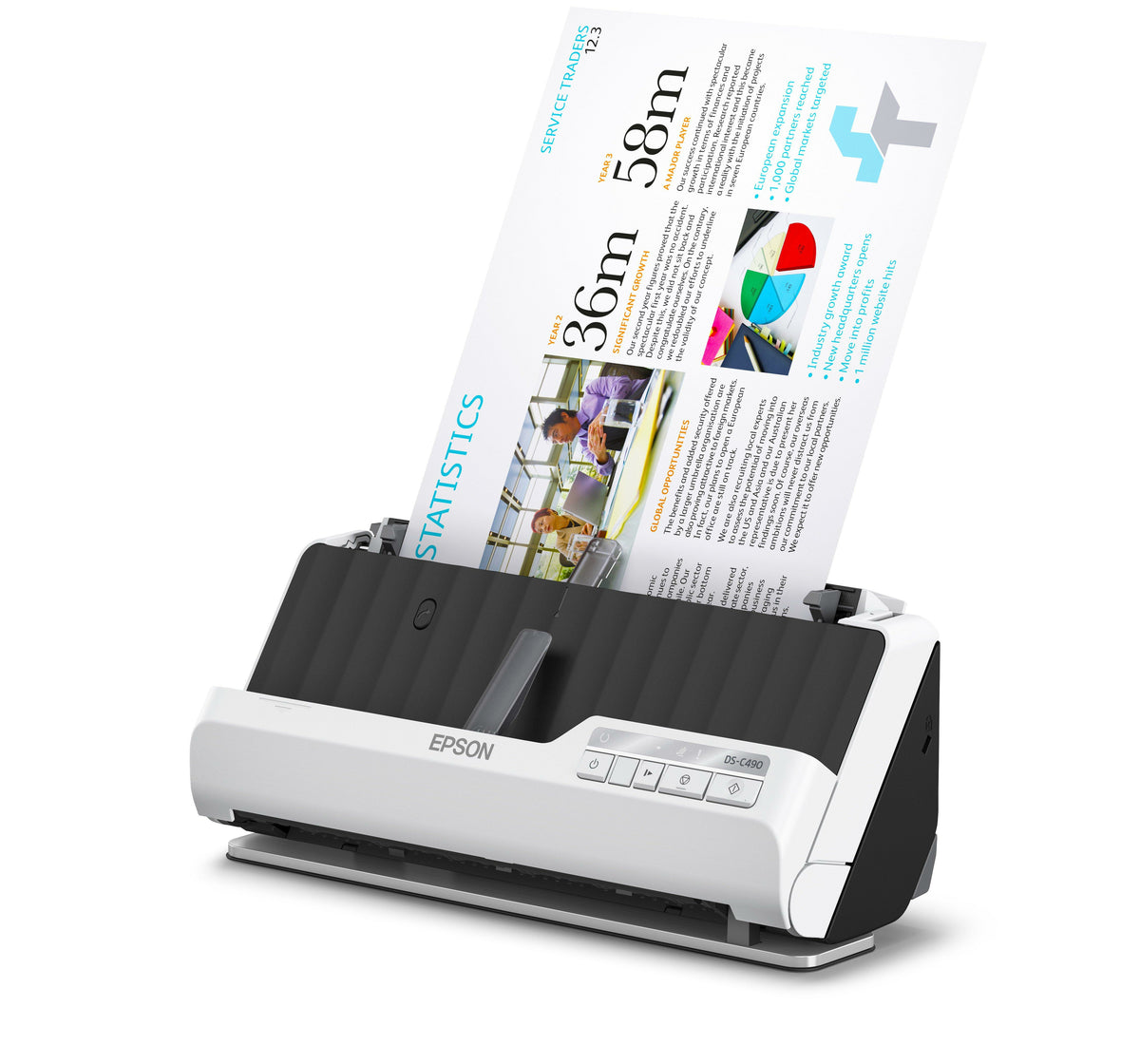 Epson DS-C490 Escáner alimentado con hojas 600 x 600 DPI A4 Negro, Gris (5)