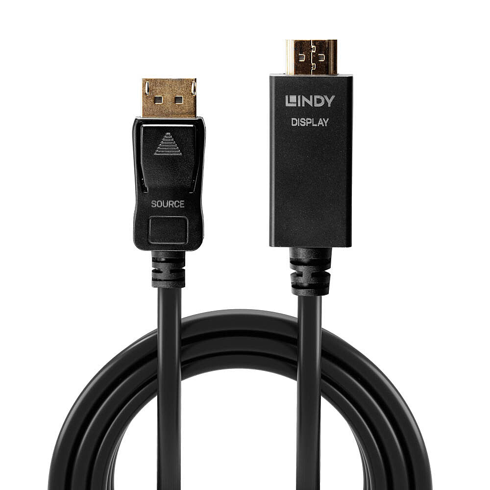 Lindy 36921 adaptador de cable de vídeo 1 m DisplayPort HDMI tipo A (Estándar) Negro (3)