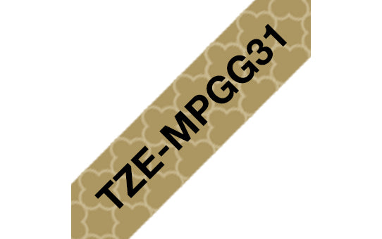 Brother TZE-MPGG31 cinta para impresora de etiquetas Negro en el oro (2)
