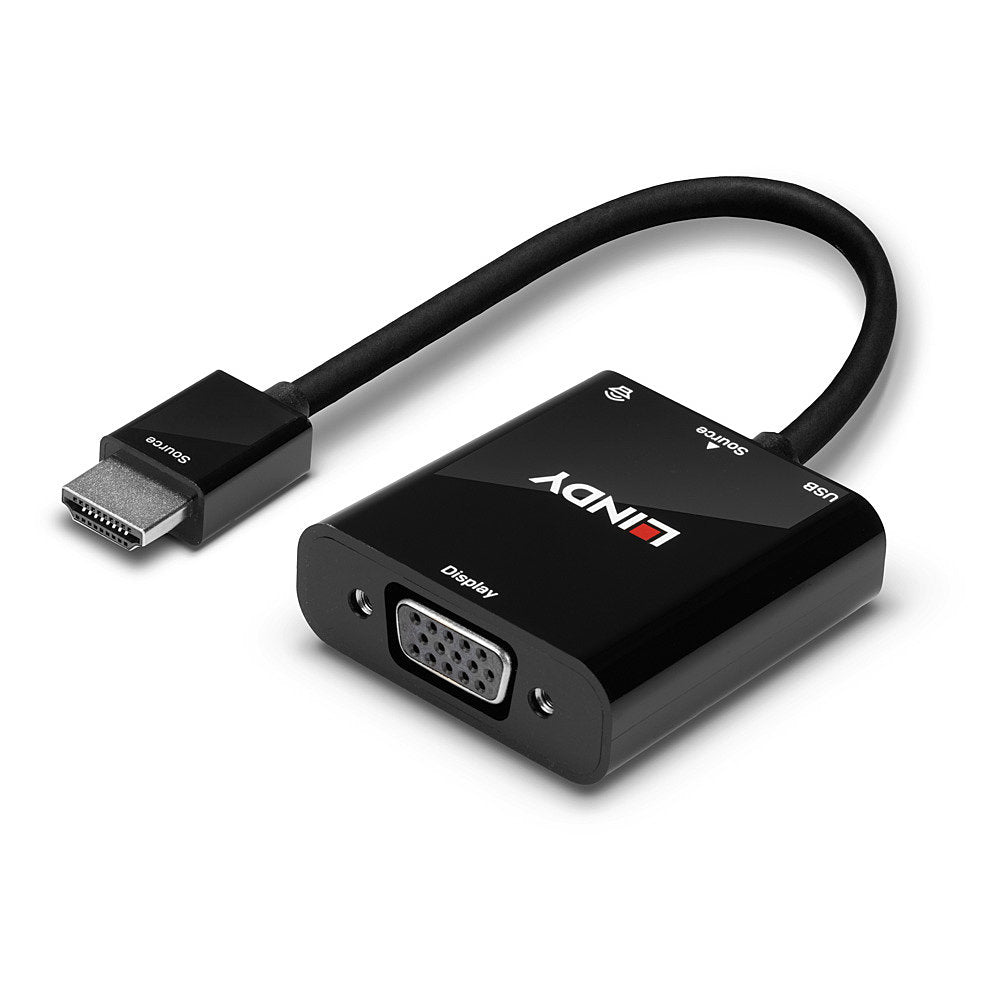 Lindy 38285 adaptador de cable de vídeo 0,1 m HDMI tipo A (Estándar) VGA (D-Sub) Negro (6)