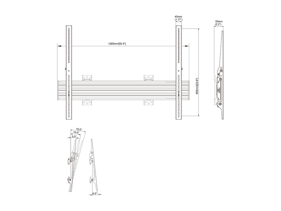 Multibrackets 4950 soporte para pantalla de señalización 3,05 m (120") Negro (6)