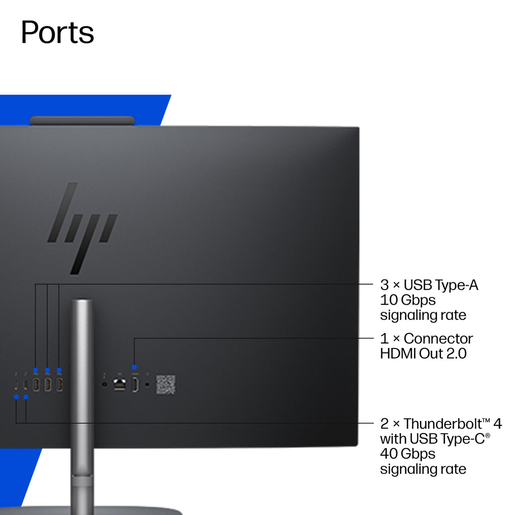 HP DS0B4EA All-in-One PC/workstation Copilot+ PC Intel Core Ultra 5 325 68.6 cm (27") 2560 x 1440 pixels 24 GB DDR5-SDRAM 1 TB SSD Windows 11 Home Wi-Fi 7 (802.11be) Black, Grey (5)