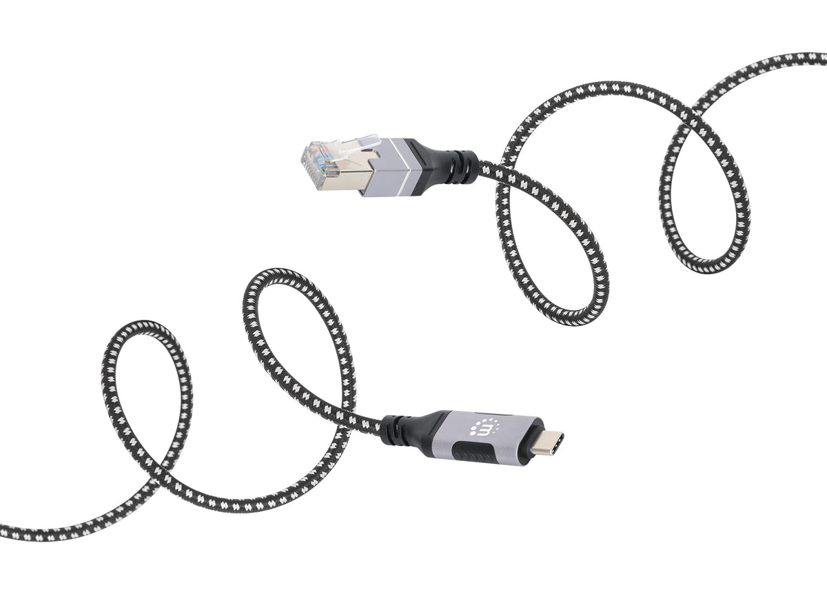 Manhattan 394826 cable de red Negro, Plata (9)