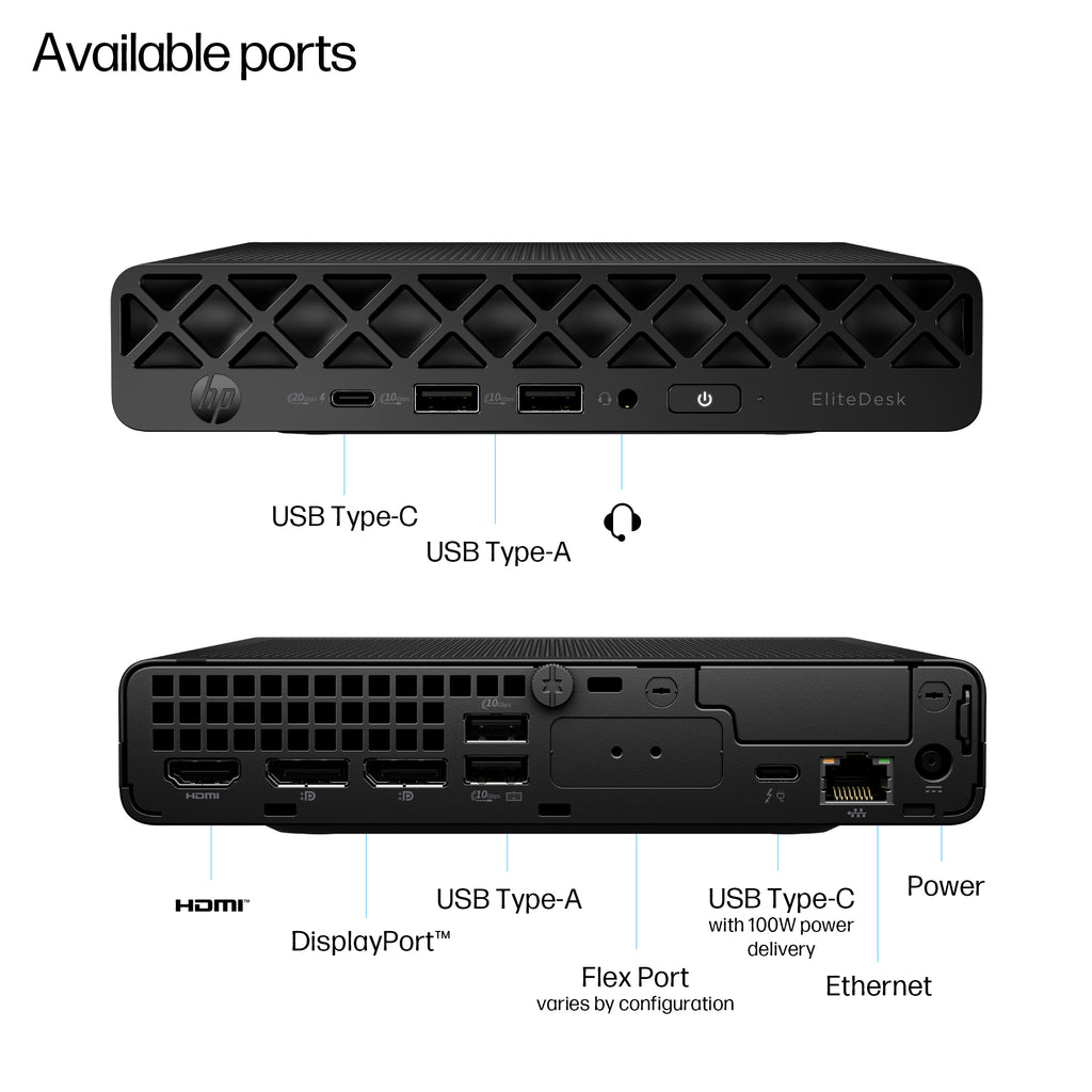 HP EliteDesk 8 Mini G1i AI Intel Core Ultra 7 265T 16 GB DDR5-SDRAM 1 TB SSD Windows 11 Pro Mini PC AI PC Black (5)