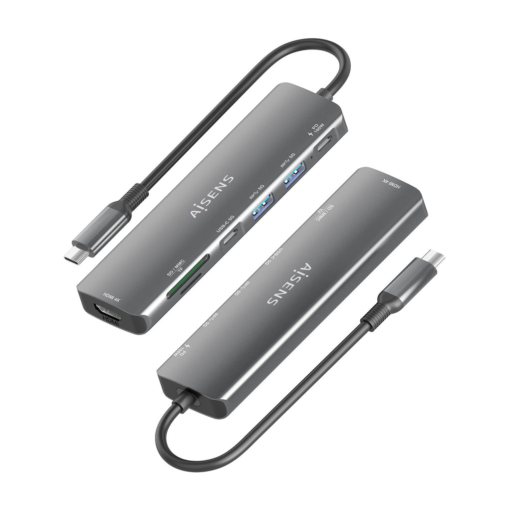 AISENS ASUC-7P026-GR base para portátil y replicador de puertos Alámbrico USB 3.2 Gen 1 (3.1 Gen 1) Type-C (4)